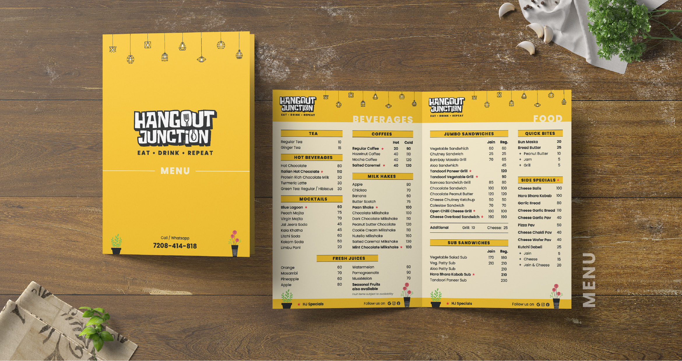 hangout-junction-menu-design